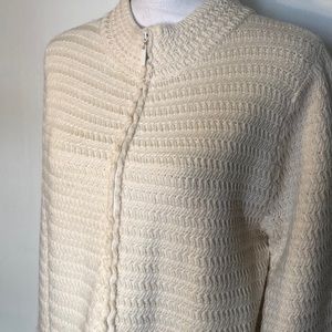 Eileen Fisher full zip wool blend sweater